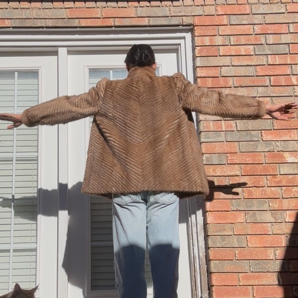Soft Hazey Brown Mink Coat - Picture 3 of 4
